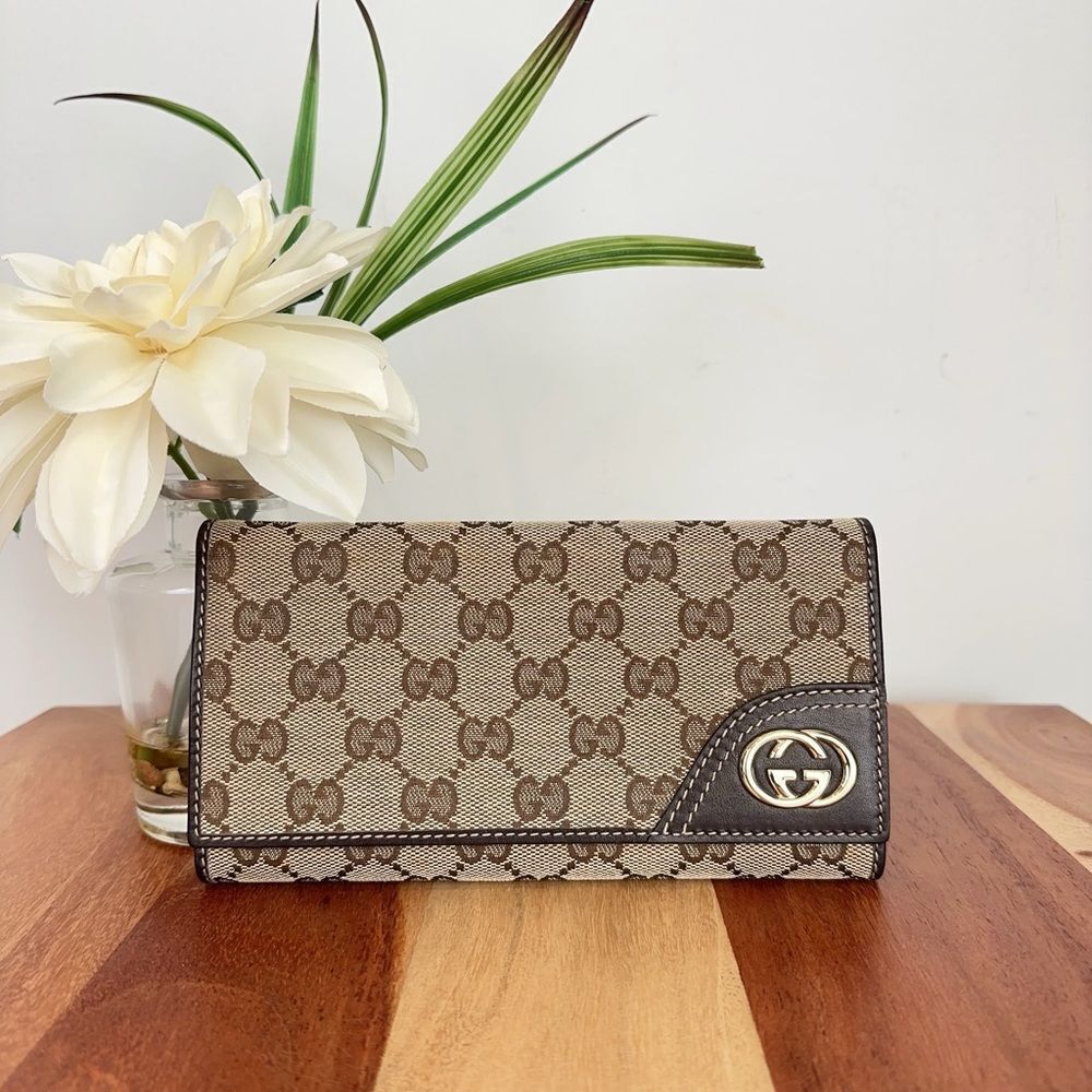 Pre-Owned Gucci  Britt GG Canvas Continental Wallet‎